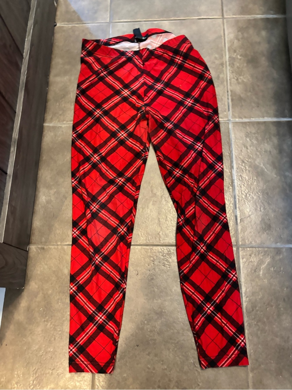 Red Plaid Kids Leggings - Comfortable Holiday Bottoms